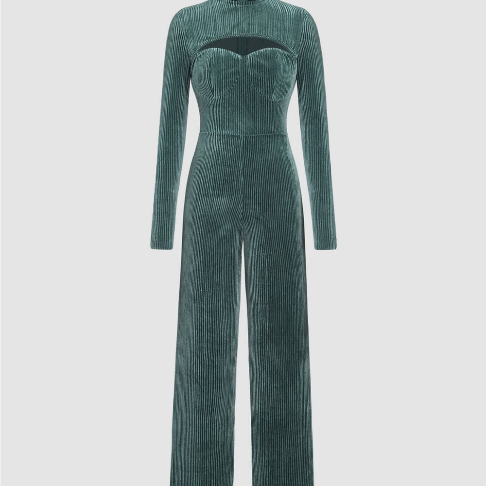 Velvet jumpsuit wide leg